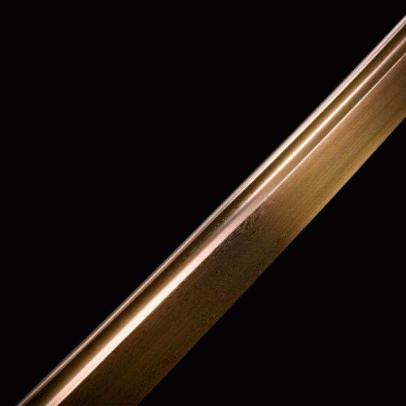 Katana tradizionale in Acciaio Damasco Dorato